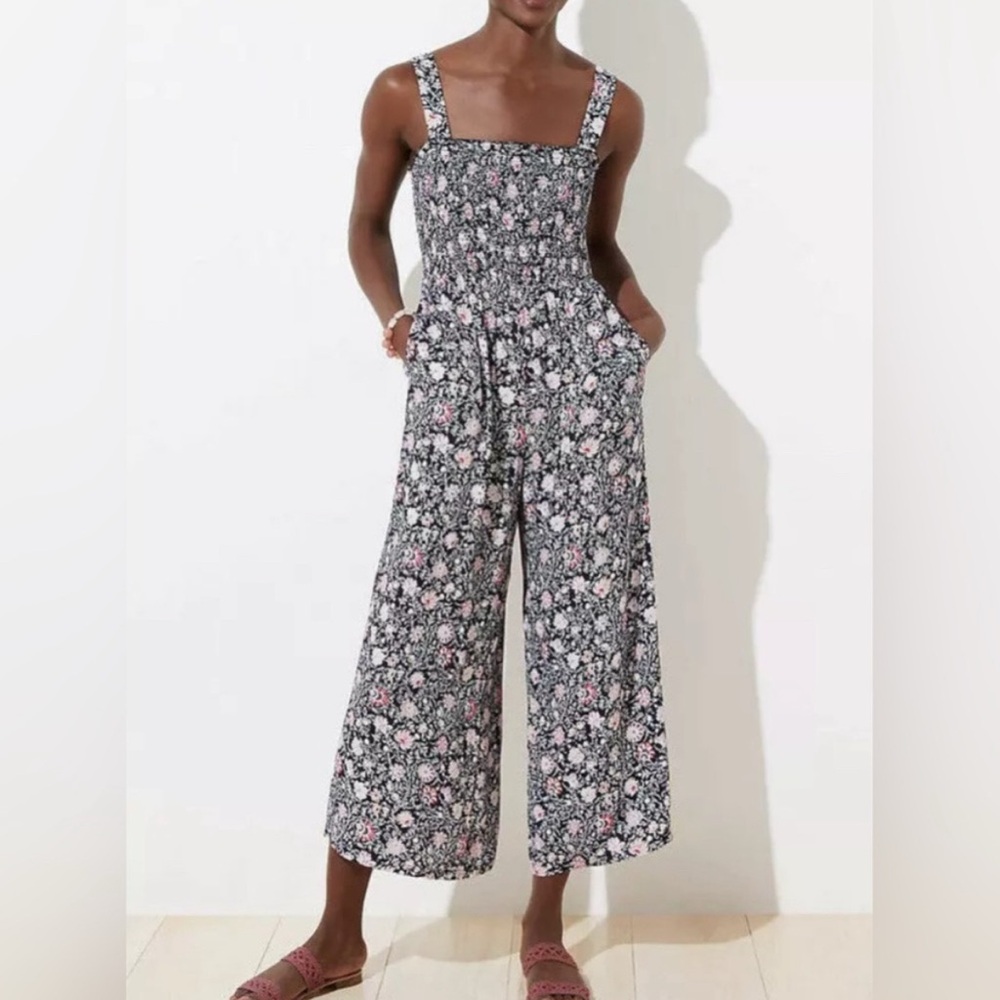 Floral Black and Pink Jumpsuit